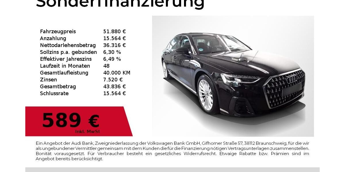 Audi A8 55.300 km 49.730 &euro; Nürnberg 90411