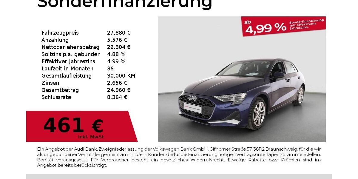 Audi A3 27.887 km 27.880 &euro; Nürnberg 90441