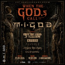 M.I.GOD.+ Defy The Laws Of Tradition, Crekko, Alveole, Enslave The Chain, Oceanic 25.09.2026 Z-Bau