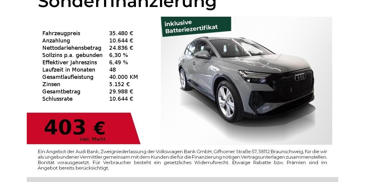 Audi Q4 e-tron 23.500 km 35.480 &euro; Nürnberg 90411