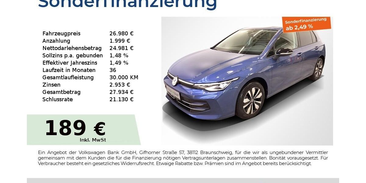 VW Golf 24.200 km 26.980 &euro; Fürth 90763
