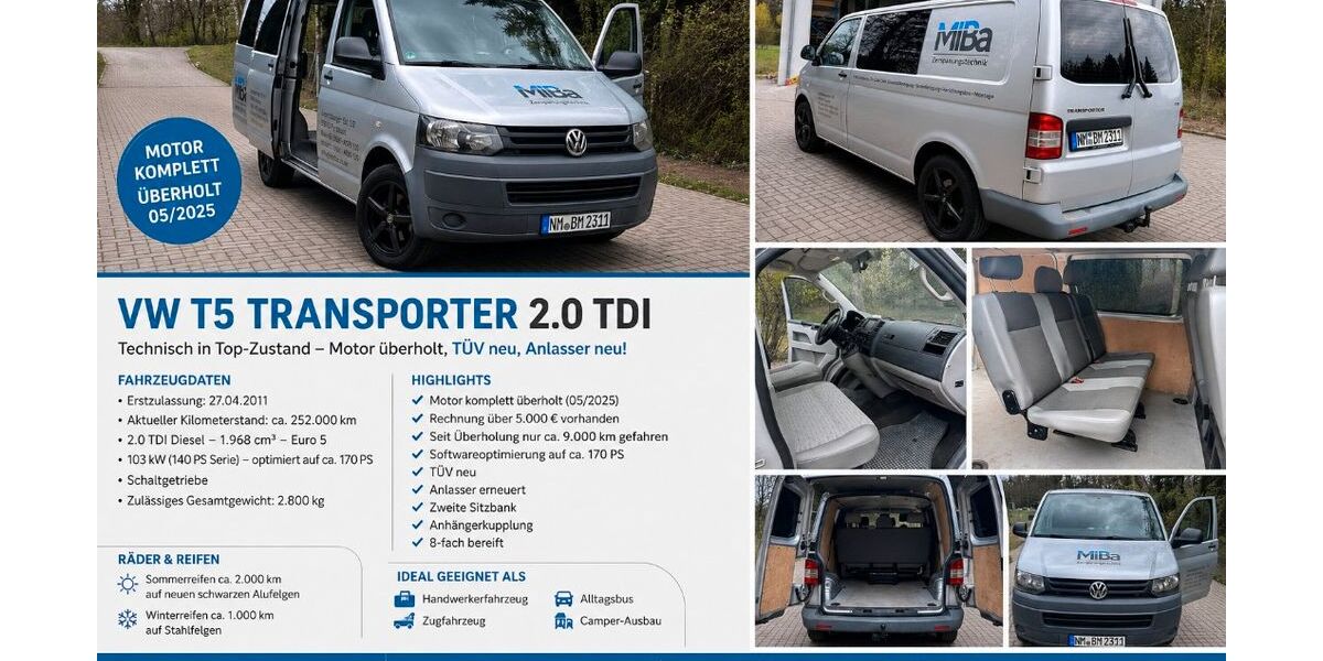 VW T5 Transporter 255.000 km 8.800 &euro; Pyrbaum 90602