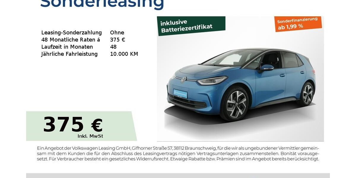 VW ID.3 28.947 km 30.707 &euro; Nürnberg 90411