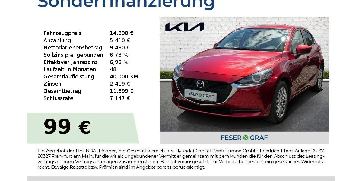 Mazda 2 43.776 km 13.850 &euro; Schwabach 91126